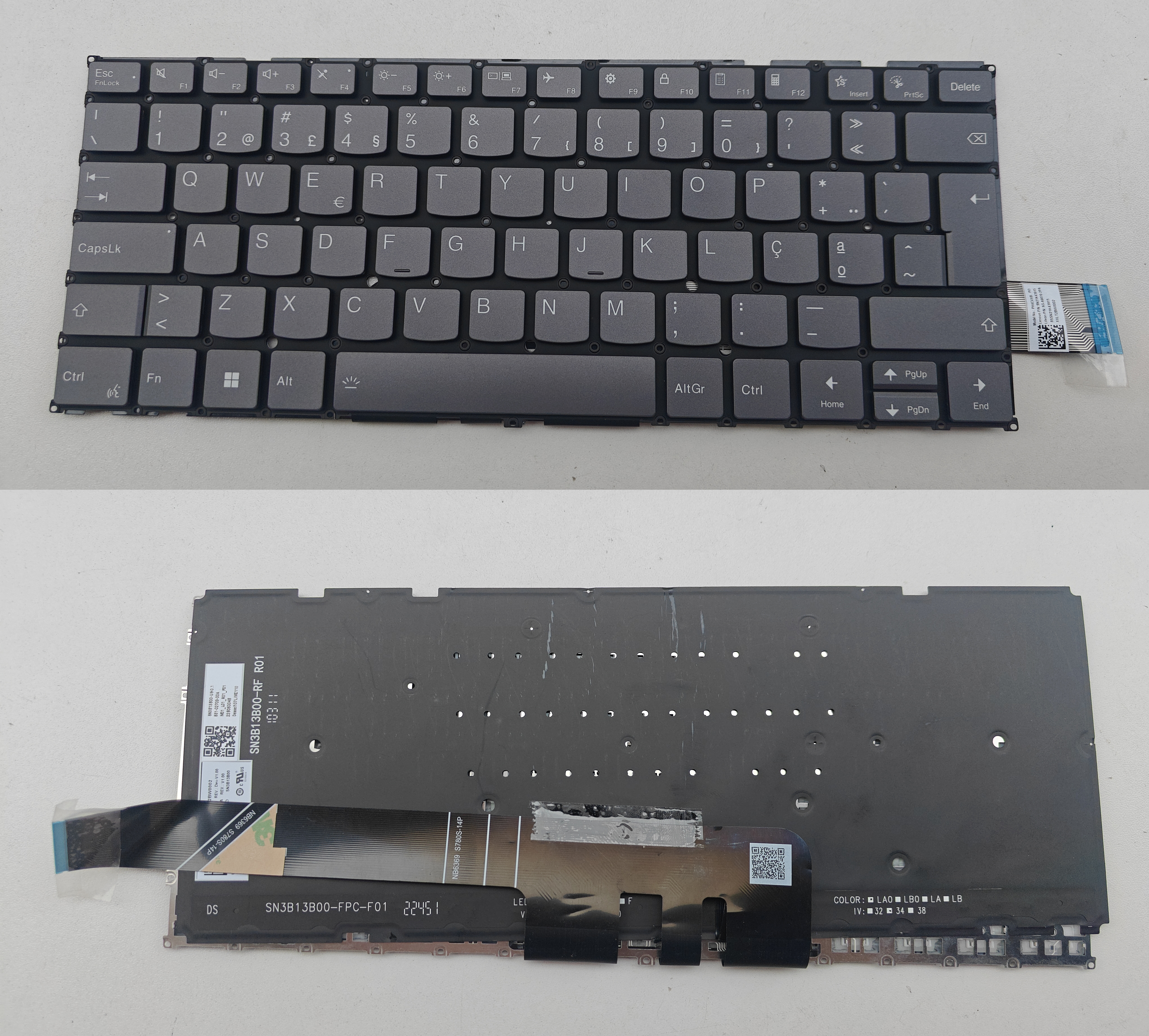 Picture of Laptop Portuguese Keyboard forNew Replacement Laptop Keyboard For LENOVO Yoga Slim 7 14AKP10 14ILL10 15IIL9 /AI key/Yoga Pro Grey Backlit PO Layout